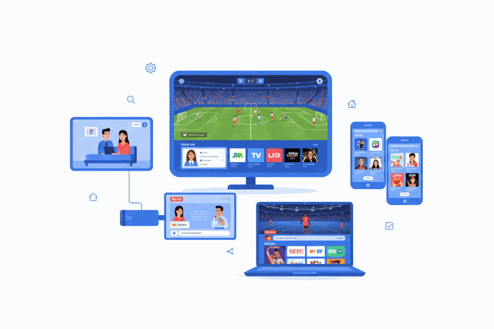 Strong 8K IPTV works on Smart TV, phone, tablet, laptop, and streaming devices